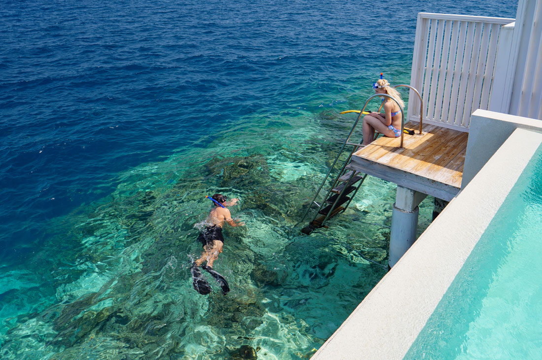 シュノーケルが楽しめるAmilla Maldives Resort and Residencesのハウスリーフ