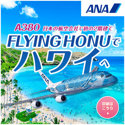 ANA A380型機「FLYING HONU」で行くハワイ特集